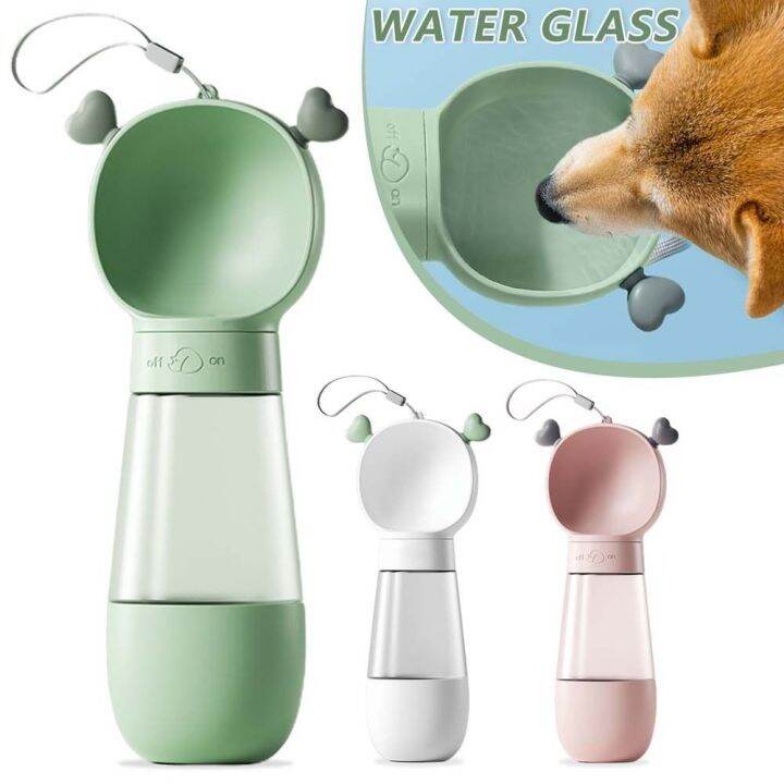 1pc Portable Pet Water Bottle Dog Travel Drinking Bowl Outdoor Water  Dispenser, White