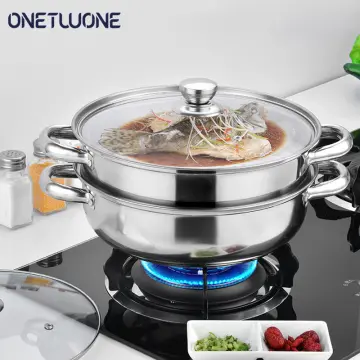 28cm Hot Pot Twin Divided Stainless Steel 28cm Cookware Hot Pot Ruled  Compatible Soup Stock Pots Home Kitchen 