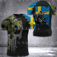 New Product Sweden Veteran 2023 Army Soldier Country Flag 3d Printed High Quality Milk Fiber T-shirt Summer Round Neck Men Female Casual Top-4