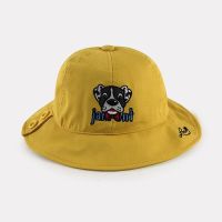 2023 New Dog Embroidery Cartoon Kid Sun Hat Babay Boy Girl Fisherman Hats Kid Cotton Bucket Hat 52cm