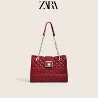 ZARA wedding bag large-capacity tote bag female 2023 new bridal bag usually available chain shoulder red bag