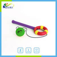 Soft Swinging Loop Balance ball Outdoor Toys - ของเล่น เกมส์ห่วงโยนฝึกบาลานซ์เสริมทักษะ ชุดไม้โยนลูกบอลลงห่วง รุ่น SL-01B(C)-A (สีแดง/ม่วง,บอลสีเขียว)