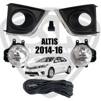 ไฟตัดหมอก ไฟสอปอร์ตไลท์ อัลติส 2014 2015 2016 ฝาครอบคิ้วชุบ ALTIS 2014 2015 2016 CHROME PLATED Cover ทั้งชุด พร้อมส่ง