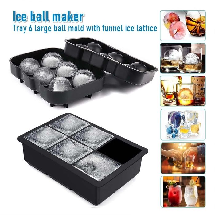 Ice Cube Molds Tray, Large Silicone Whiskey Ice Mold,Round Sphere