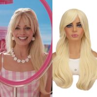 DFASO Barbie บลอนด์วิกผมคอสเพลย์ทนความร้อนได้หยิกยาววิกผมหยักเครื่องประดับผมปุยวิกผมวันฮัลโลวีนวิกผมหยักยาว