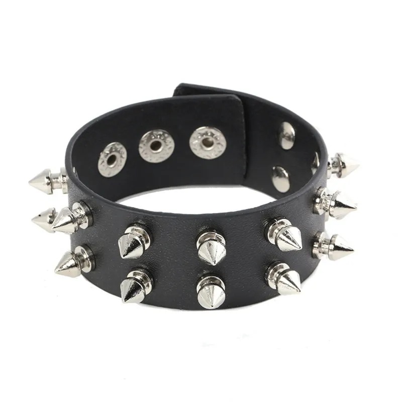 Amazon.com: KISSFRIDAY Multilayer Rock Spike Rivet Chains Bracelets for  Women Men Gothic Punk Wide Cuff PU Leather Bracelet Wristband,Green :  Clothing, Shoes & Jewelry