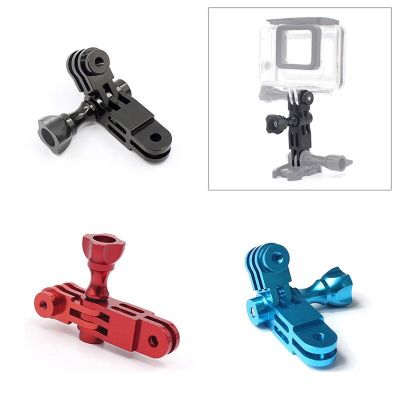 For Gopro 9 Accessories Aluminium Mount 3 Way Arm CNC 3-way Pivot Extension + Screw for Go Pro 8 7 6 Xiaomi Yi 4K Action Camera Adhesives Tape