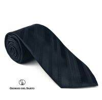 Giorgio Del Sarto Necktie 8.5 cm Black with Fabric Texture เนคไทสีดำมีเท็กเจอร์