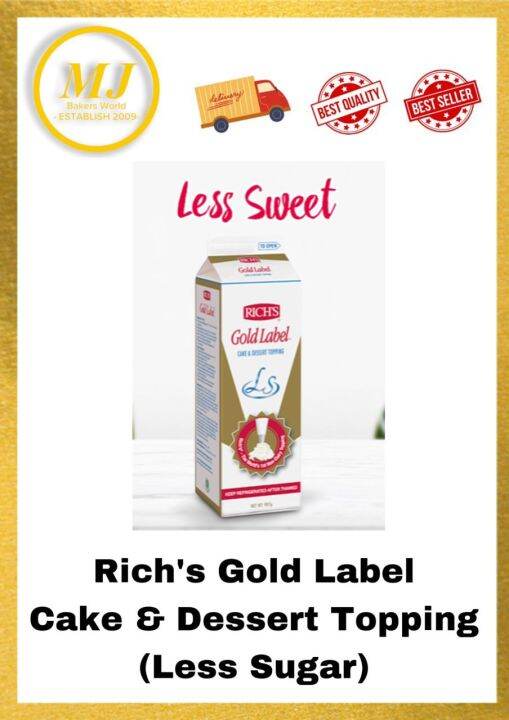 RICH'S GOLD LABEL WHIPPING CREAM (LESS SWEET) Lazada
