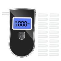 Alcohol Tester Handheld Breathalyzer with Blue Backlight LCD Screen Portable Breathalyzer with 20 Mouthpieces