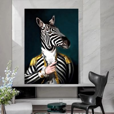 Abstract Animal Poster Elephant Lion Zebra Creative Plastic Art Canvas Painting Print Wall Art Suitable for Home Decoration