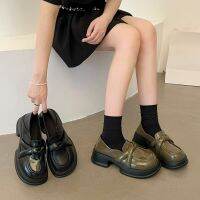 HOT★Loafers สำหรับผู้หญิงดีไซเนอร์แฟชั่นรองเท้าผู้หญิง Casual Slip-On Square Toe แพลตฟอร์มรองเท้ารองเท้า Zapatos De Mujer