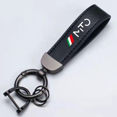 [HOT CPPPPZLQHEN 561] สำหรับ MITO Giulia Alfa Romeo 159 147 Giulietta Stelvio รถพวงกุญแจหนังแท้รถจัดแต่งทรงผมสัญลักษณ์พวงกุญแจพวงกุญแจแหวน