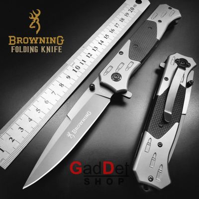 Browning มีดพับ F126 แสตนเลส G10 มีดพับเดินป่า ตั้งแคมป์ มีดพับกลางแจ้ง มัลติฟังก์ชั่น มีดปอกผลไม้ สแตนเลส แข็งแรง  folding knife