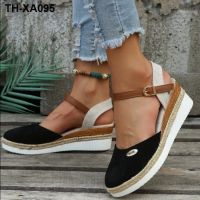 ?☈☽♨ 2023 summer and autumn Baotou sandals womens wedge light casual shoes fish mouth thick bottom large size