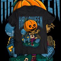 ขายปีใหม่BAYANG จัดส่งทันที เสื้อยืดฮาโลวีน เสื้อฮาโลวีน （การเข้ารหัส-34） Halloween T-SHIRT ชุดแม่ลูก เสื้อครอบครัวS-5XL