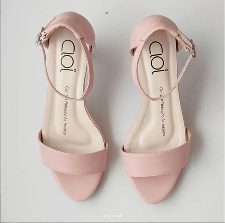 pink heeled sandals
