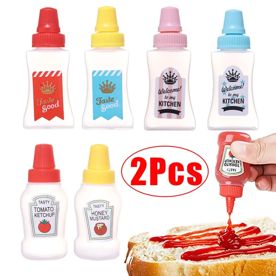 4pcs Mini Portable Plastic Sauce Bottle For Separating Salad Dressing And  Tomato Sauce, Japanese Style, Squeeze Condiment Containers For Lunch Box