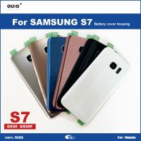 สำหรับ Samsung Galaxy S7 G930 SM-G930F G930FD หลังกระจกซองเก็บแบตเตอรีที่เปลี่ยนฝาครอบ + มีโลโก้ LHG3761อะไหล่ทดแทน