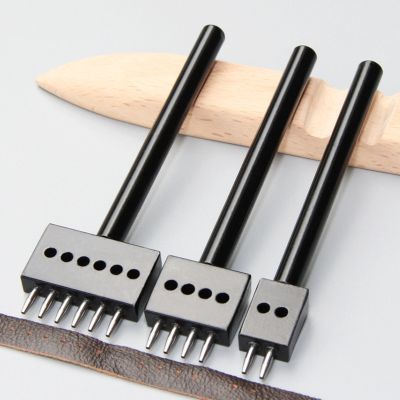 【CW】 1 Pcs Round Stitching Punch Tools Leather Hole Punches 4/5/6/mm Spacing Punching Cutter