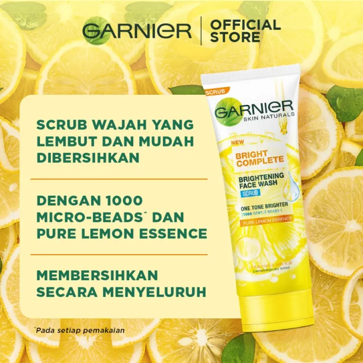 Garnier Bright Complete Scrub 100ml Facial Foam Sabun Cuci Muka