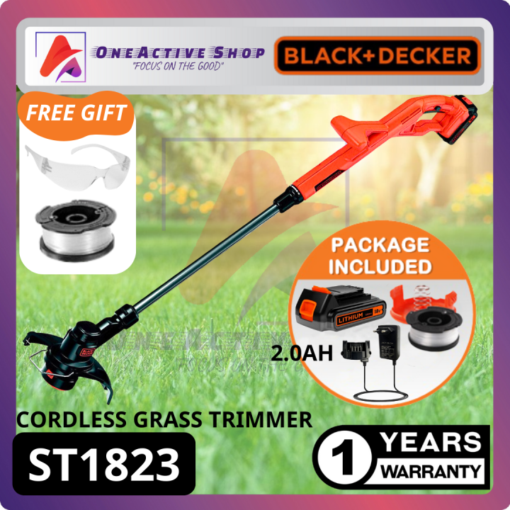 BLACK & DECKER 18V CORDLESS GRASS TRIMMER ST1823 & CM100