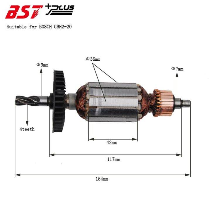 Rotor/armature For Bosch Gbh2-20 Rotary Hammer Ac220v-240v | Lazada PH