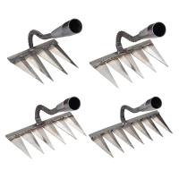 Hoe Weeding Rake Six-Tooth Dethatching Nail Rake High Carbon Steel Material Weeding Tool for Patio Farm Vegetable Garden Backyard efficient