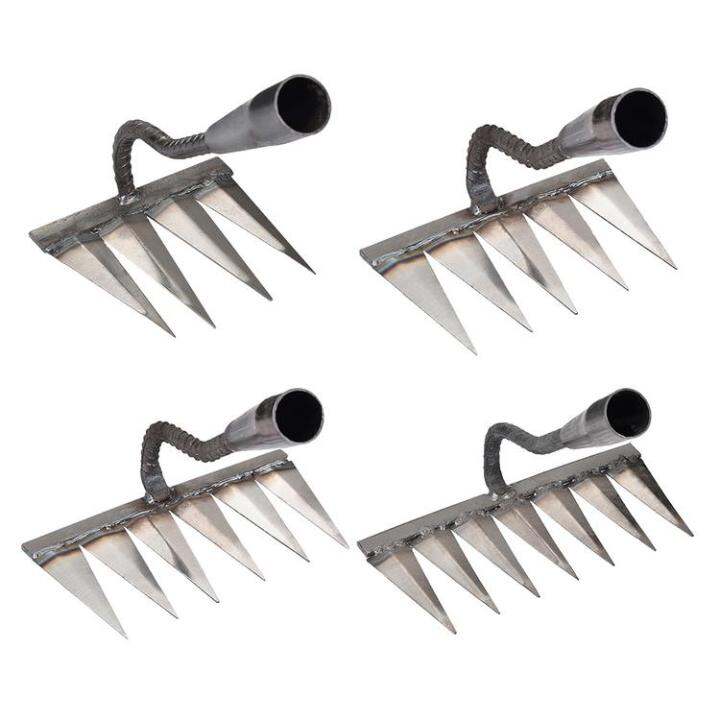 Hoe Weeding Rake SixTooth Dethatching Nail Rake High Carbon Steel