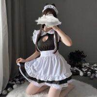 Funny lingerie love leak French maid anime maid suit lace cute cos with headdress and apron ZB46