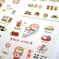 GOOJODOQ 🚀 [🇹🇭Stock&COD] 🚀 Stickers Diary Decoration Stickers Cute Patterns Cute Korean Stickers DIY Scrapbook Planner 1pc