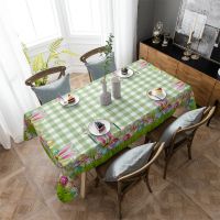 Easter Decorations 2023 Easter Egg Bunny Ears Linen Tablecloth Wedding Decoration Coffee Table Cover Table Easter Decoration