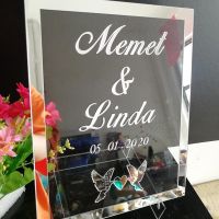 ☾☽﹊ Personalized Wedding Welcome Sign Custom Mirror Acrylic Frame Names Welcome Signs Wedding Party Decor Favor