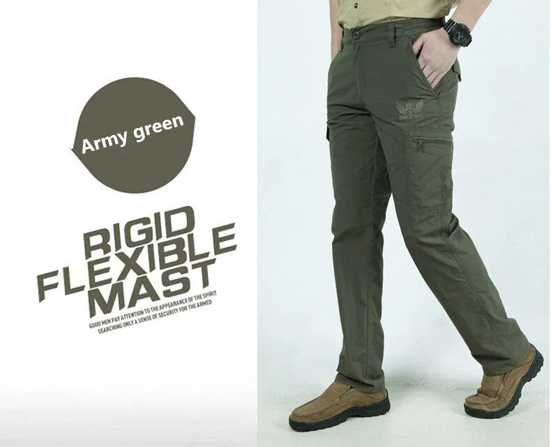 Men lightweight Breathable Quick Dry Pants Summer Casual Army Military