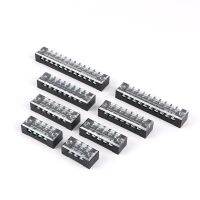 TBC 60A 100A 600V Dual Row Barrier Screw Terminal Block DIN Rail 3/4/5/6/8/10/12 PIN Black Box Iron Copper Wire Connector