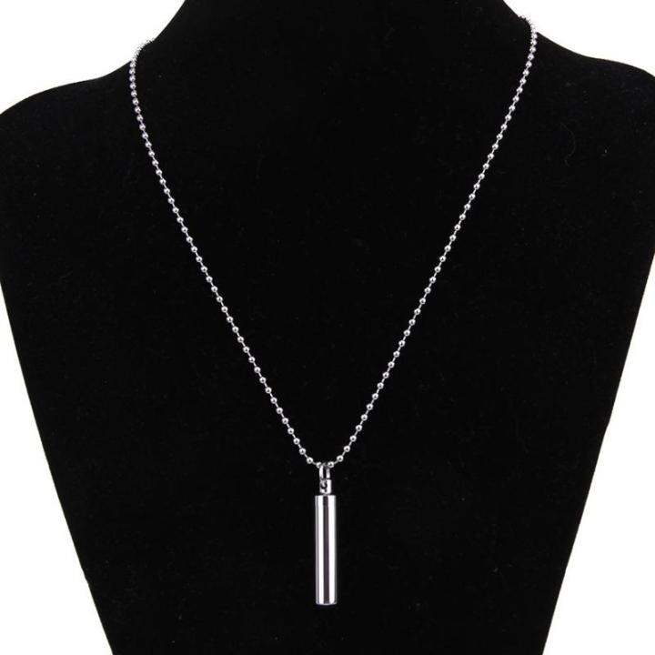 stainless-steel-pill-case-holder-cylinder-cremation-urn-memorial-pendant-necklace-keepsake-49-9mm