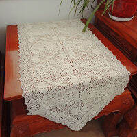 Macrame Table Runner ผ้าฝ้ายโครเชต์ลูกไม้ Boho Table Runner สำหรับงานแต่งงานคริสต์มาสหน้าแรกโต๊ะรับประทานอาหาร Decor