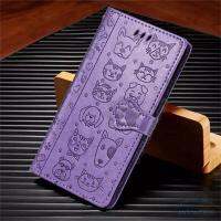 A58 A38 OPPO 2023 A78 A98 5G ลายนูนน่ารักสำหรับแมวและสุนัขเคสกระเป๋าเงินแบบฝาพับหนังแม่เหล็กระยะใกล้ปกหนังระดับพรีเมียม