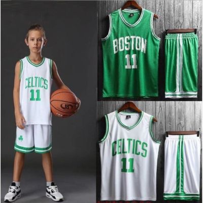 NBA Boston Celtics No.11 Kyrie Irving Kids Basketball Jersey Set Sportswear