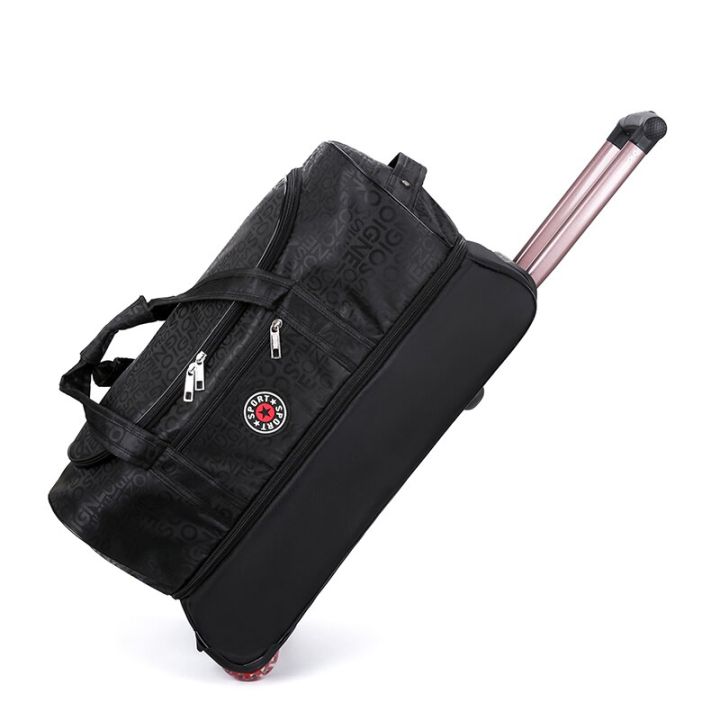 Large Capacity Lightweight Oxford Roller Trolley Case Overseas Travel Shipping Luggage Extendable Moving Bag Storage Backpack