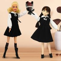 G Preppy Dress For 30Cm BJD Dolls Black Pleated Skirt Japanese School Uniforms DIY Dolls Clothes Essories Girls Gifts Toys