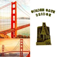 Golden Gate Bridge (No.1) สถานที่ท่องเที่ยว แลนด์มาร์คที่สำคัญ แม่เหล็กแผ่นโลหะ ของที่ระลึก ของฝากสำหรับนักเดินทาง ของขวัญแทนความทรงจำที่ดี