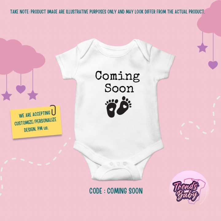 Coming Soon Baby Onesie: Custom Pregnancy Announcement