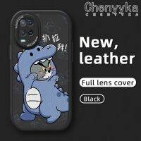 Chenyyka เคสสำหรับ OPPO A54 2021 4G A55 4G เคสลายการ์ตูนไดโนเสาร์สปอยนุ่มหนังดีไซน์ใหม่กรอบด้านหลังกล้องเคสป้องกันแบบบาง