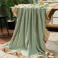 Morris8 Eco-friendly and Durable Water-washed Cotton Table Cloth with Beautiful Ruffled Edges Nordic Style Design for Parties