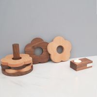 Japanese Solid Wood Coaster Heat Insulation Pad Cup Pad Bowl Plate Pad Black Walnut Beech Cup Mat Kitchen Storage Tools