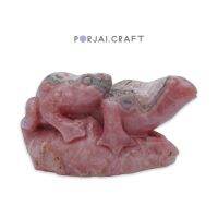 Rhodochrosite frogs carving โรโดโครไซต์แกะสลักกบ