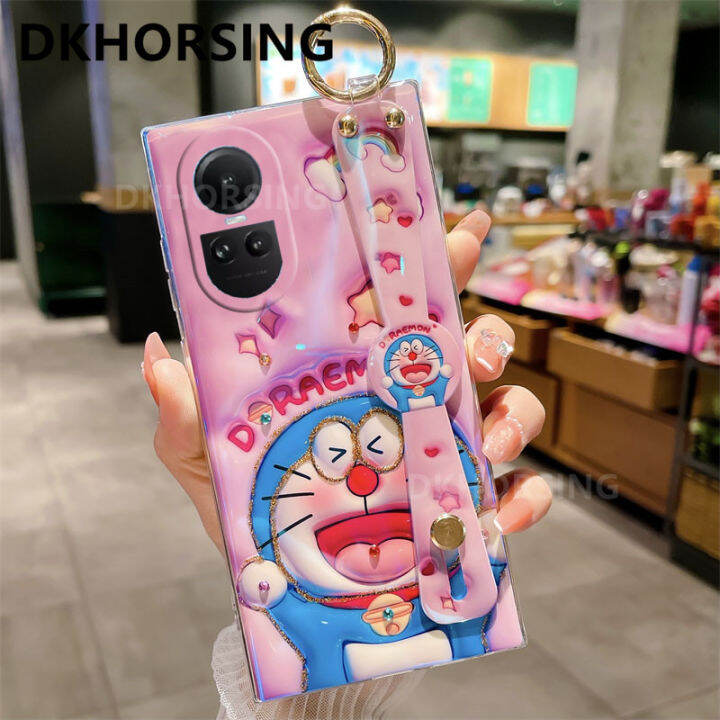 dkhorsing-เคสโทรศัพท์รูปการ์ตูน3d-ใหม่สำหรับ-oppo-reno-10-reno-10-pro-reno-10-pro-เคสลายโดราเอมอนน่ารัก-oppo-reno-10-5g-2023เคสนิ่มประดับพลอยเทียมบลูเรย์-oppo-reno-10pro-บวก5g-พร้อมสายรัดข้อมือ