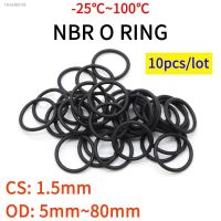 ▲✵ 10pcs NBR O Ring Seal Gasket Thickness CS 1.5mm OD 5 80mm Nitrile Butadiene Rubber Spacer Oil Resistance Washer Round Black