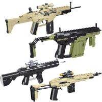 M416แบบทำมือ Mk14รอยแผลเป็นเวกเตอร์ปืนพกเหยี่ยวทะเลทรายไฟอนุภาคทั้งหมดประกอบของเล่นชายบล็อกอาคารประกอบ